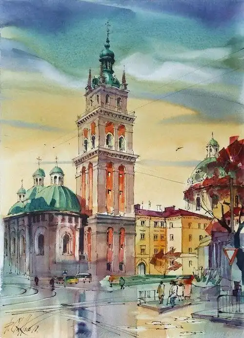 建筑画—水彩_421438_领贤网