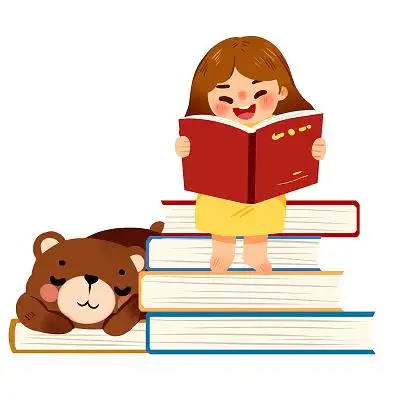 女孩读书卡通人物读书学习看书小知识书读书png素材读书知识世界读书