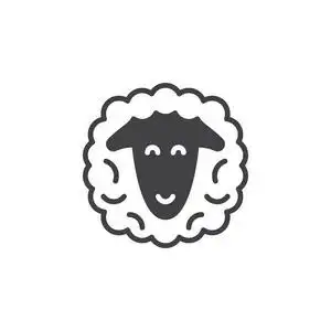 羊打标羊头图标矢量填充平标实象形图隔离在白色上.