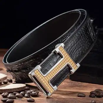 皮带新款男士真皮腰带商务平滑扣百搭高档奢侈品裤带潮骨皮银扣100cm