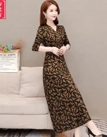 特价捡漏高档轻奢品牌中青年女式长袖连衣裙中长款中年妈妈春秋装打底