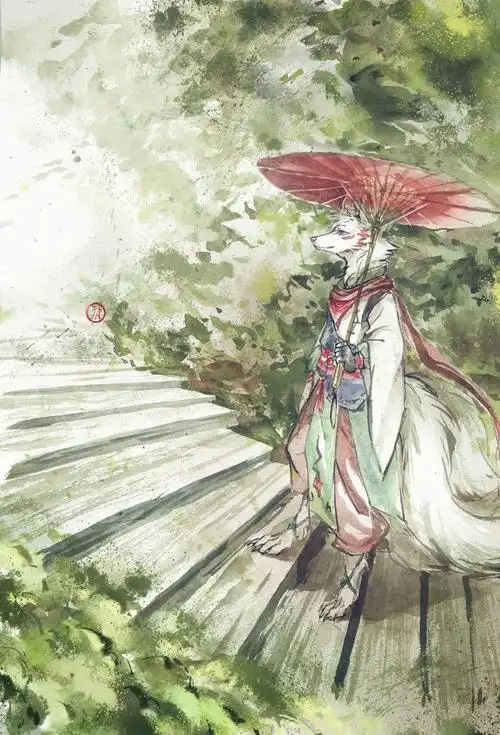 picsart_shu by 小驭, 古风, 插画, 狐, 白狐