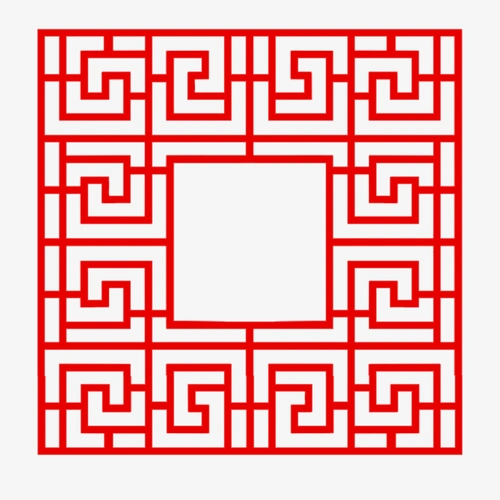 正方形中国传统纹样边框
