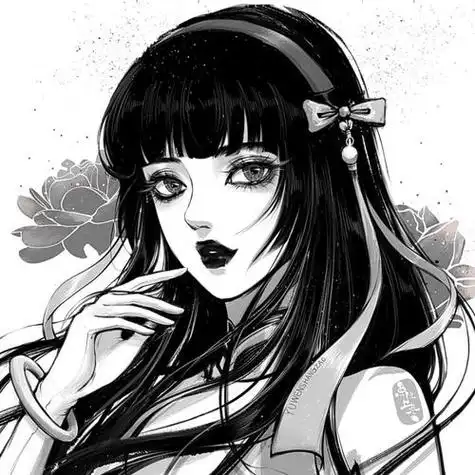 王者荣耀四大美女黑白手绘头像