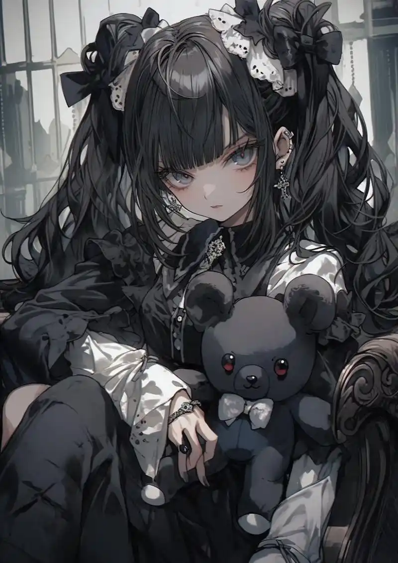 ai绘画# 黑暗系少女79 676767