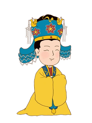 手绘简约卡通明朝马皇后插画