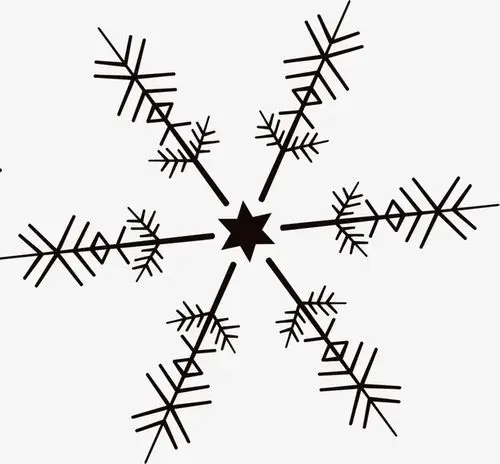 黑色手绘雪花装饰