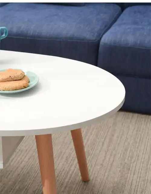 茶几简约现代创意小户型实木北欧ins小桌子客厅茶桌家用欧式飘窗 椭圆