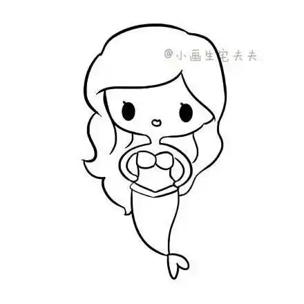hellokitty美人鱼简笔画