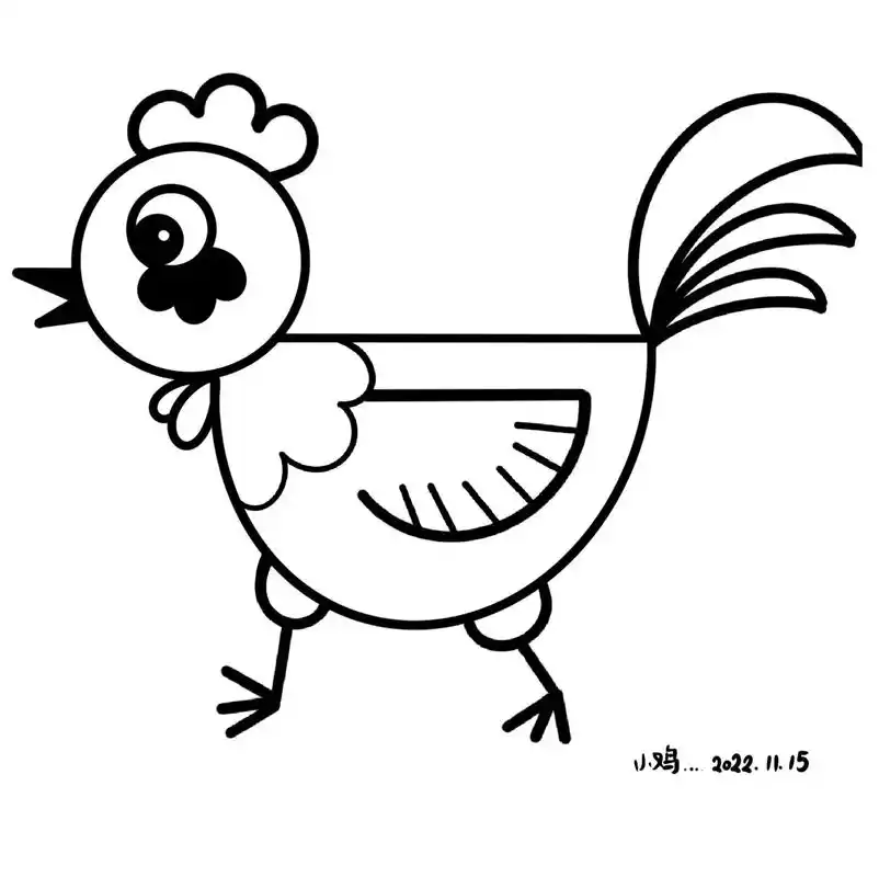 简笔画——《公鸡》#创作灵感 公鸡简笔画步骤图,跟着一起画一 - 抖音