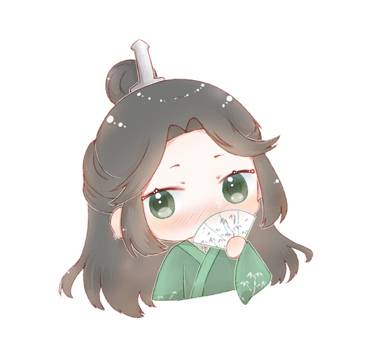 害羞_冰秋沈清秋q版绘画作品