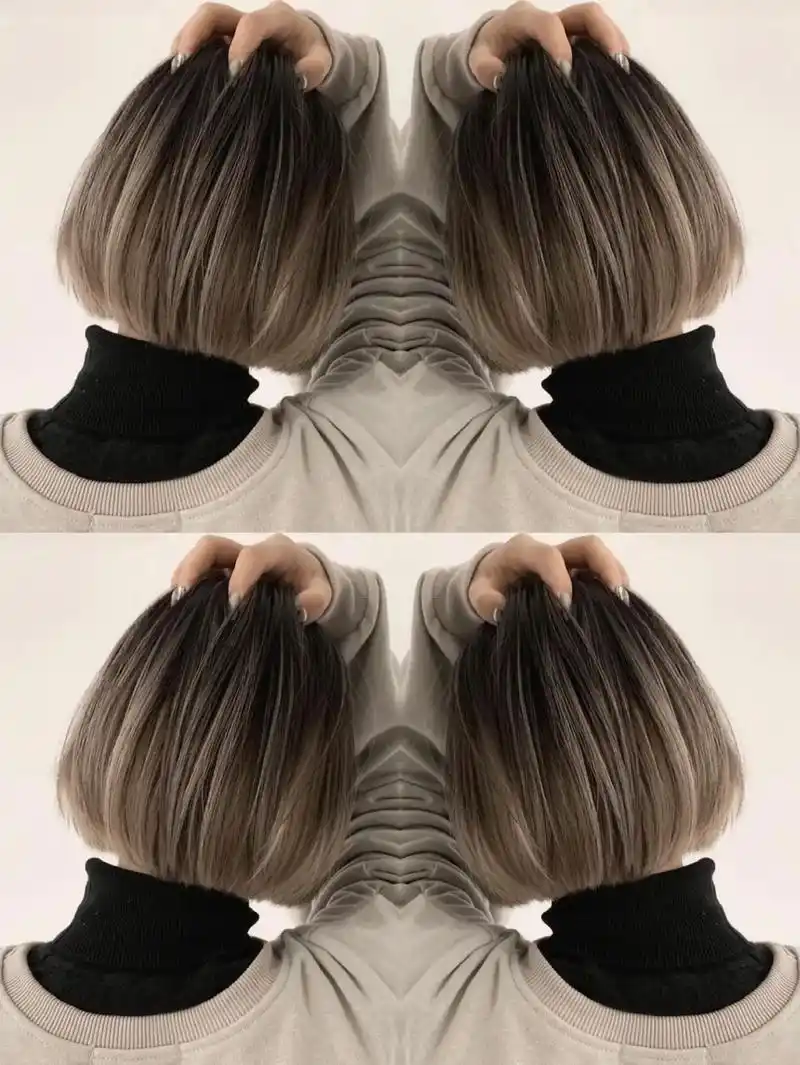 短发染这个灰色简直太好看啦