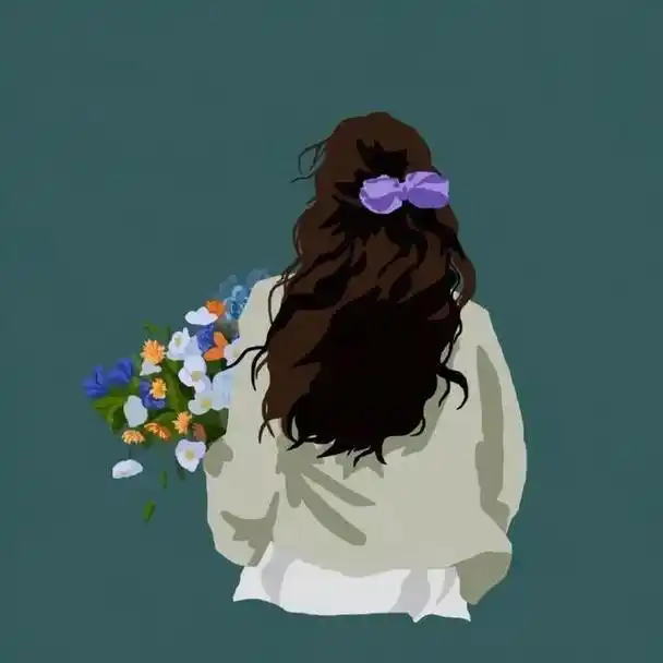 手抱鲜花情侣头像