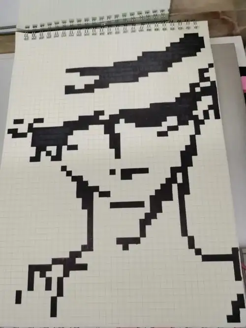 像素画临摹97@06镇上一枝花#像素画  #临摹  #路飞