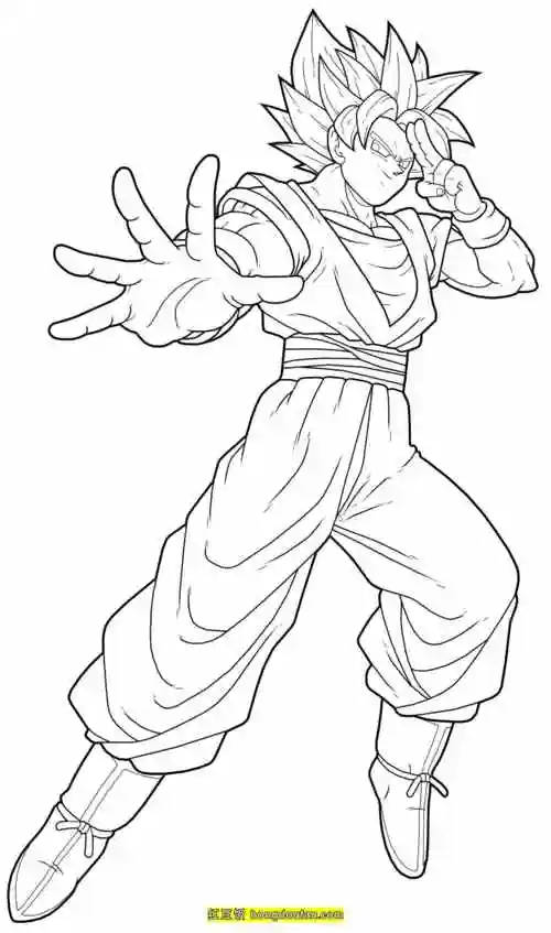 12张七龙珠小悟空超级赛亚人男生最爱的涂色图片