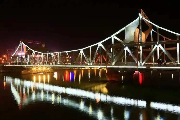 天津海河解放桥夜景