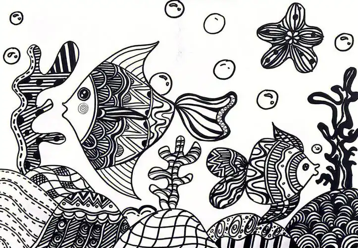 儿童画有疏密变化的线条