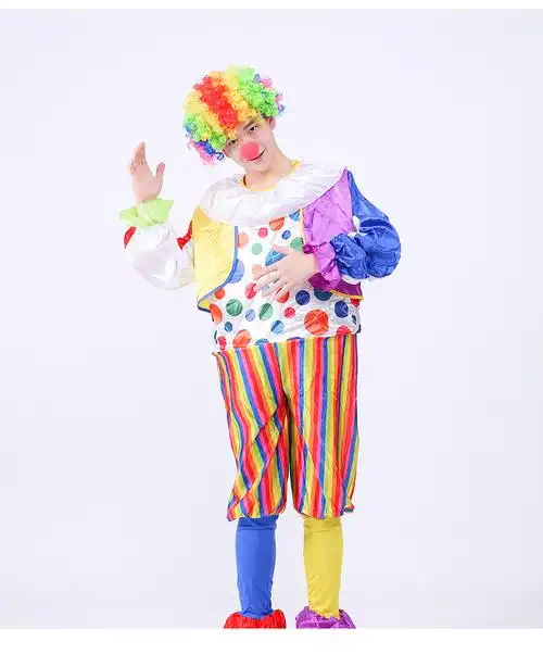 现货万圣节小丑服装 成人小丑服饰男女马戏团表演服节日演出装扮