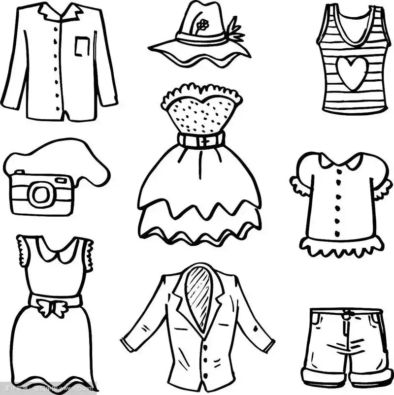 女性时尚服装手绘涂鸦