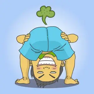 胃胀气放屁放屁的男孩照片