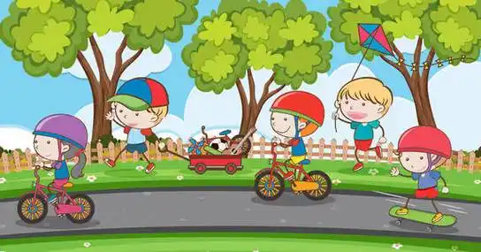 儿童公园手绘图图片