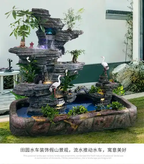大型室内户外假山流水景观喷泉庭院阳台别墅酒店山水盆景瀑布造景u款