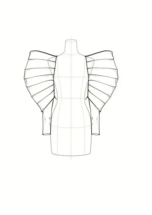 袖子设计  #服装款式图  #服装设计手绘  喜欢有结构又有廓形的袖子