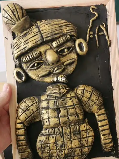 粘土兵马俑仿铜画