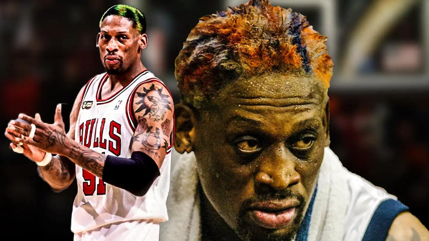 罗德曼抢篮板瞬间  转载自百家号作者:篮视角