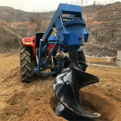 拖拉机挖坑机一个人挖树坑的