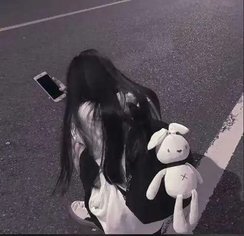 女生头像半身控不露脸黑白