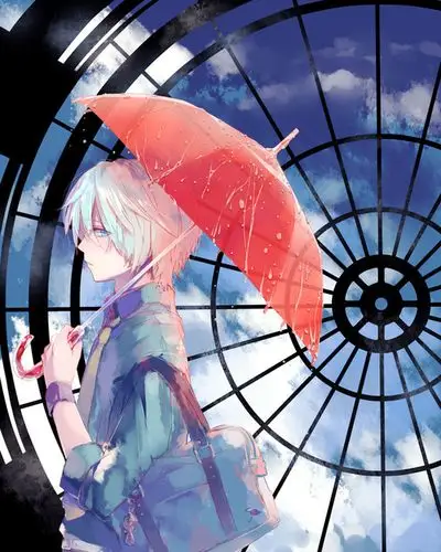 二次元,伞,少年少女,动漫,萌,伞下的少年少女伞下的少年少女