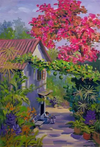 曾国水粉风景画