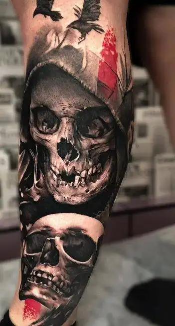 骷髅tattoo不惧死亡由死向生的暗黑色骷髅纹身图案99