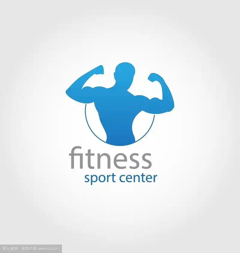 健身运动中心标志蓝色