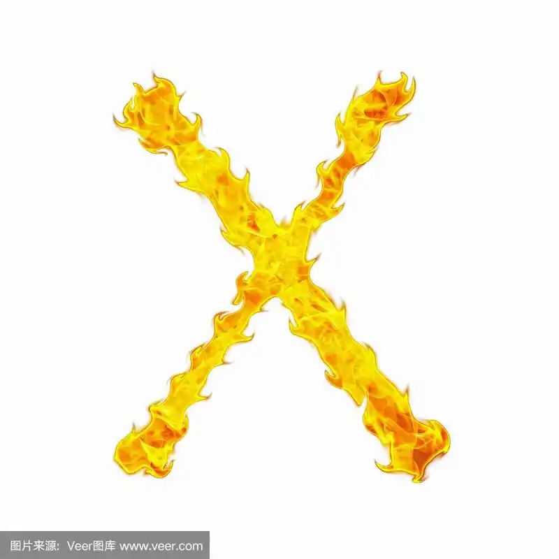 火字母y孤立在白色背景上