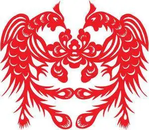 手工凤凰剪纸帽子