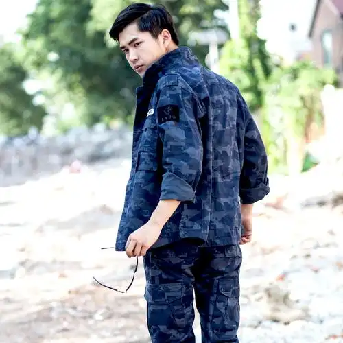 新式纯棉迷彩服套装加厚耐磨军迷服饰春秋迷彩作训外套
