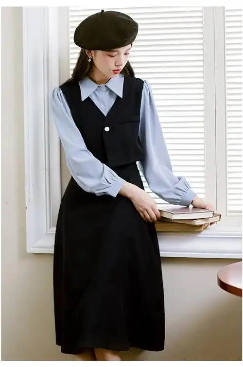 雨萌雅 矮个子微胖女生穿搭学生面试裙子通勤职业装正装秋冬季正式
