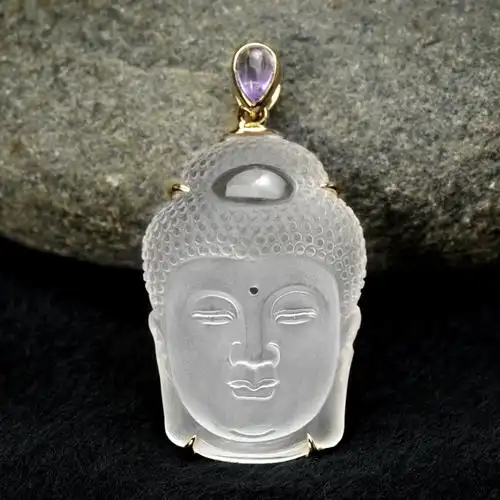 18k玫瑰金镶嵌佛头-1p001055j