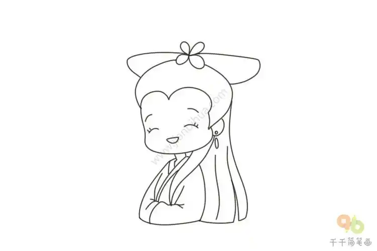 白素贞简笔画步骤图