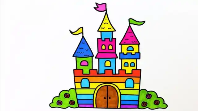 神秘的彩色小城堡简笔画儿歌