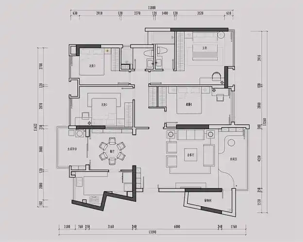 会展世界城160平欧式风格装修设计理念