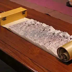 书旋风装书周易经卷轴装收藏书非遗手工书茶室陈列张晓东装帧博物馆