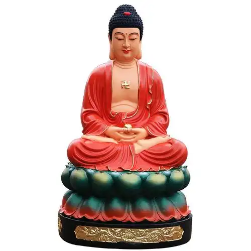 寺庙树脂鎏金佛祖阿弥陀佛三宝如来药师88cm红衣摆件