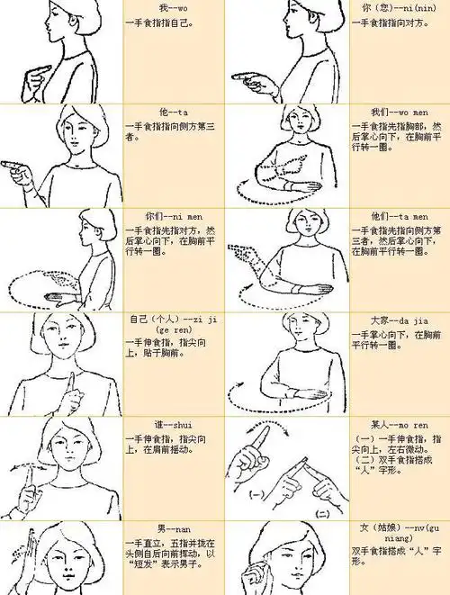 常见手语图解大全图