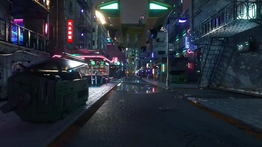 赛博街道场景练习