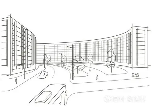 线性的建筑小品城市广场