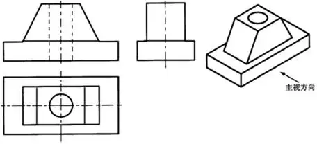 根据轴测图,补全三视图中缺少的图线.
