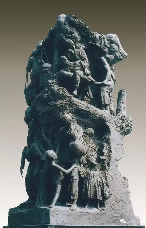 《抗日战争纪念群雕·家破人亡》 铸铜/高450cm/1995-1999年